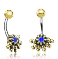 Load image into Gallery viewer, Bauchnabel Piercing Brass Edelstahl Auge Stein Kristall - chic-net.de
