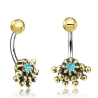 Load image into Gallery viewer, Bauchnabel Piercing Brass Edelstahl Auge Stein Kristall - chic-net.de
