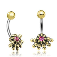 Load image into Gallery viewer, Bauchnabel Piercing Brass Edelstahl Auge Stein Kristall - chic-net.de
