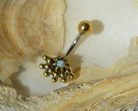 Load image into Gallery viewer, Bauchnabel Piercing Brass Edelstahl Auge Stein Kristall - chic-net.de
