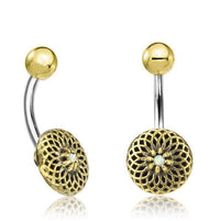 Load image into Gallery viewer, Bauchnabel Piercing Brass Edelstahl Dahlie Stein - chic-net.de
