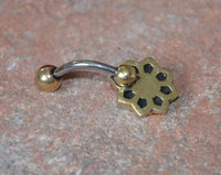 Cargar imagen en el visor de la galería, Bauchnabel Piercing Brass Edelstahl Stern Blume Stein - chic-net.de
