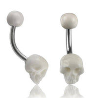 Cargar imagen en el visor de la galería, Bauchnabel Piercing Edelstahl Knochen Skull - chic-net.de
