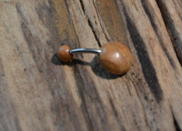 Load image into Gallery viewer, Bauchnabel Piercing Edelstahl Olivenholz 1.6x9.5 Blume - chic-net.de
