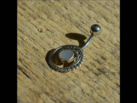 Load image into Gallery viewer, Bauchnabel Piercing Edelstahl Silber Punkte Spirale Inlay - chic-net.de
