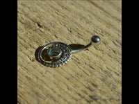 Load image into Gallery viewer, Bauchnabel Piercing Edelstahl Silber Punkte Spirale Inlay - chic-net.de
