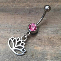 Load image into Gallery viewer, Bauchnabel Piercing Edelstahl Zirkonia silber Anhänger - chic-net.de
