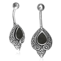 Load image into Gallery viewer, Bauchnabelpiercing aus Edelstahl Silber als Schnörkel Träne - chic-net.de
