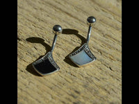 Cargar imagen en el visor de la galería, Bauchnabelpiercing aus Edelstahl Silber mit Raute Inlay - chic-net.de
