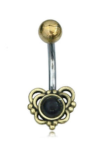 Cargar imagen en el visor de la galería, Bauchnabelpiercing Blume Edelstahl Stein Messing - chic-net.de

