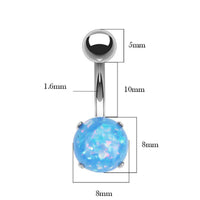 Cargar imagen en el visor de la galería, Bauchnabelpiercing Edelstahl gold Opal Stab 10x1.6mm - chic-net.de
