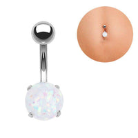 Cargar imagen en el visor de la galería, Bauchnabelpiercing Edelstahl gold Opal Stab 10x1.6mm - chic-net.de
