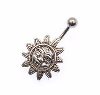Cargar imagen en el visor de la galería, Bauchnabelpiercing Edelstahl Sonne silber - chic-net.de
