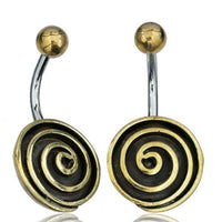 Load image into Gallery viewer, Bauchnabelpiercing Spirale 14mm Edelstahl Messing - chic-net.de
