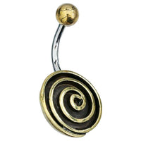 Load image into Gallery viewer, Bauchnabelpiercing Spirale 14mm Edelstahl Messing - chic-net.de
