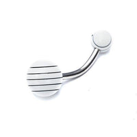 Load image into Gallery viewer, Bauchnabelpiercing Streifen neon bunt Regenbogen Bioflex Kugeln Bananenpiercing Edelstahl nickelfrei - chic-net.de
