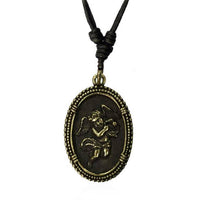 Load image into Gallery viewer, Baumwolle Kette schwarz Anhänger Amulett Pray for us Brass antik golden - chic-net.de
