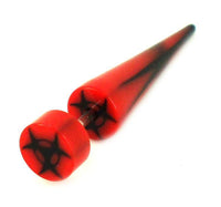Load image into Gallery viewer, Biohazard Symbol rot schwarz Fake Piercing Expander Dehnungsstab Straight Dehnstab Unisex Acryl - chic-net.de
