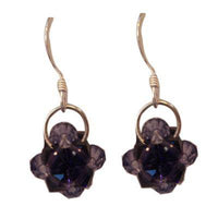 Load image into Gallery viewer, Blumen-Ohrringe Ohrhänger mit Zirkonia amethyst lila 12 mm - chic-net.de
