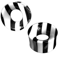 Load image into Gallery viewer, Bone HornTunnel weiß schwarz gestreift double flared - chic-net.de
