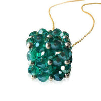 Load image into Gallery viewer, Brass Kette Glaskristalle Würfel türkis facettiert silber nickelfrei Glitzer Schmuck - chic-net.de
