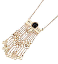Load image into Gallery viewer, Brass Kette gold Anhänger Stein schwarz Ketten Raute ca.45cm - chic-net.de
