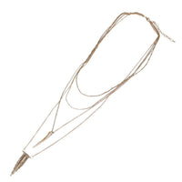 Load image into Gallery viewer, Brass Kette goldfarben dreiteilig Stein spitz Stäbe  ca. 55cm Länge - chic-net.de
