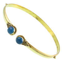 Cargar imagen en el visor de la galería, Brass Oberarmreif Punkte gold Chalzedon rund Seil Spiralbogen nickelfrei verstellbar Tribal Armreif - chic-net.de
