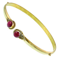 Load image into Gallery viewer, Brass Oberarmreif Punkte gold Rubin rund Seil Spiralbogen nickelfrei verstellbar Tribal Armreif - chic-net.de
