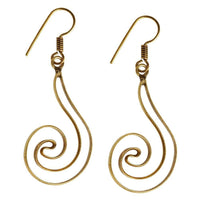 Cargar imagen en el visor de la galería, Brass Ohrringe antik golden Kugeln Creolen Spiralen Messing Ohrhänger - chic-net.de
