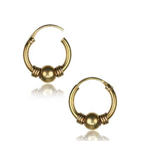 Load image into Gallery viewer, Brass Ohrringe Creolen antik golden Hoops zwei Größen - chic-net.de
