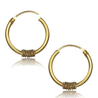 Load image into Gallery viewer, Brass Ohrringe Creolen antik golden Hoops zwei Größen - chic-net.de
