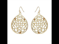 Load image into Gallery viewer, Brass Ohrringe golden antik Oval breit Zopf Kreise geflochten - chic-net.de
