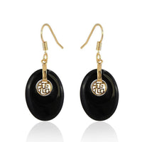 Load image into Gallery viewer, Brass Ohrringe Ohrhänger Ohrschmuck Damen Brasshänger Katzenauge oval - chic-net.de
