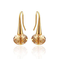 Cargar imagen en el visor de la galería, Brass Ohrringe Ohrhänger Tropfen gold Glaskristall facettiert nickelfrei blau rosa weiß - chic-net.de
