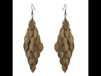 Load image into Gallery viewer, Brass Ohrringe teils oxidiert feine Blätter Struktur - chic-net.de
