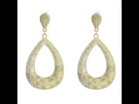 Cargar imagen en el visor de la galería, Brass Ohrstecker antik golden glänzend Tropfen groß Strich Quadrat Muster - chic-net.de
