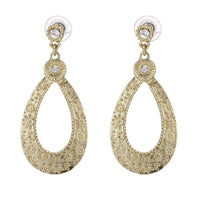 Cargar imagen en el visor de la galería, Brass Ohrstecker antik golden Steine weiß rund Tropfen groß Blumen - chic-net.de
