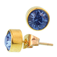 Load image into Gallery viewer, Brass Ohrstecker gold Glaskristall facettiert 6mm rund - chic-net.de
