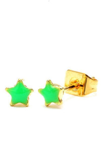 Load image into Gallery viewer, Brass Ohrstecker Stern 4 mm bunt gold Emaille nickelfrei Messing - chic-net.de
