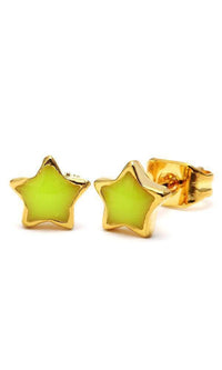 Load image into Gallery viewer, Brass Ohrstecker Stern 6 mm bunt gold Emaille nickelfrei Messing - chic-net.de
