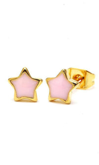 Load image into Gallery viewer, Brass Ohrstecker Stern 6 mm bunt gold Emaille nickelfrei Messing - chic-net.de
