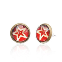 Load image into Gallery viewer, Brass Ohrstecker Stern Sterne bunt Unisex Ohrringe Edelstahl nickelfrei Kommunismus 12 mm - chic-net.de

