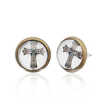 Load image into Gallery viewer, Brass Ohrstecker Stern Sterne bunt Unisex Ohrringe Edelstahl nickelfrei Kommunismus 12 mm - chic-net.de
