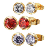 Cargar imagen en el visor de la galería, Brass Ohrstecker Stern Sterne bunt Unisex Ohrringe Edelstahl nickelfrei Kommunismus 12 mm - chic-net.de
