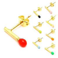 Load image into Gallery viewer, Brass Ohrstecker Stern Sterne bunt Unisex Ohrringe Edelstahl nickelfrei Kommunismus 12 mm - chic-net.de
