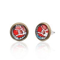 Load image into Gallery viewer, Brass Ohrstecker Stern Sterne bunt Unisex Ohrringe Edelstahl nickelfrei Kommunismus 12 mm - chic-net.de
