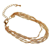 Load image into Gallery viewer, Brass Panzerketten Armband golden filigran fünflagig gedreht 17-22 cm verstellbar - chic-net.de
