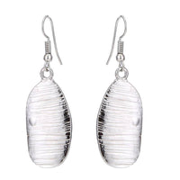 Load image into Gallery viewer, Brass Schmuckset silberfarben Kette Formen Struktur Ohrringe - chic-net.de
