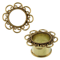 Load image into Gallery viewer, Brass Tunnel antik golden Spiralbögen Seil nickelfrei Plug Organic Messing Ohrschmuck - chic-net.de
